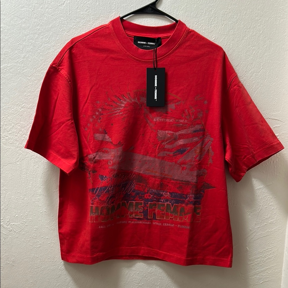 Home + Femme red box shirt